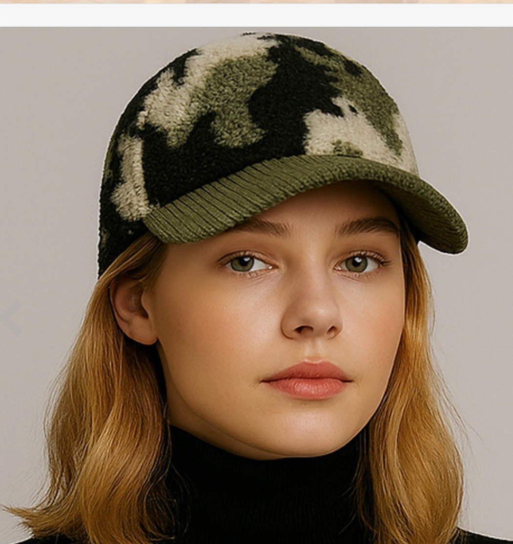 Corduroy Brim Camo Baseball Cap