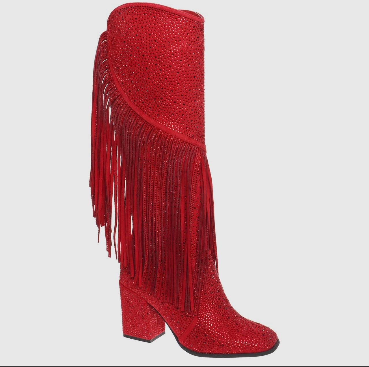 Stand Out Fringe Boot-Red