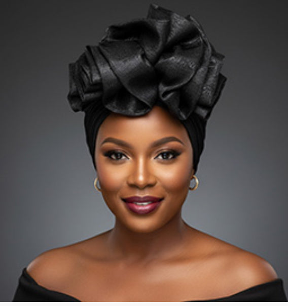 Ruffled Statement Turban Hair Wrap