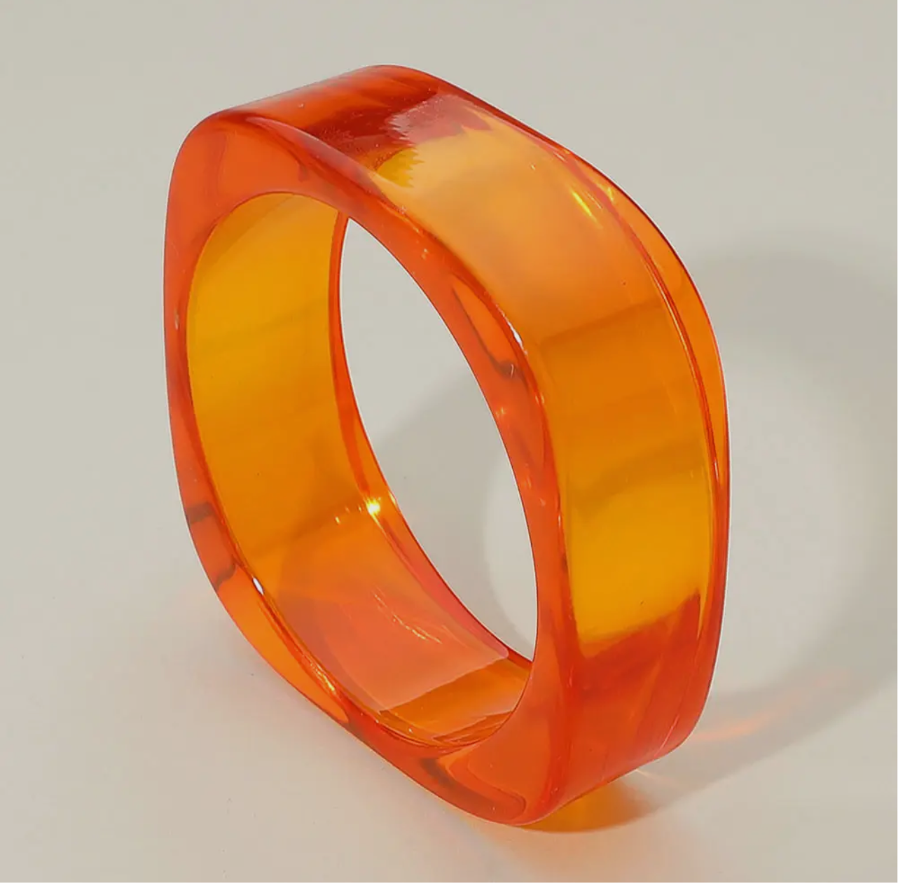 Chunky Transparent Square Bangle Bracelet