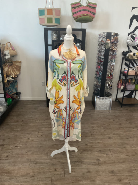 Boho Colorful Print Loose Shirt/Dress in