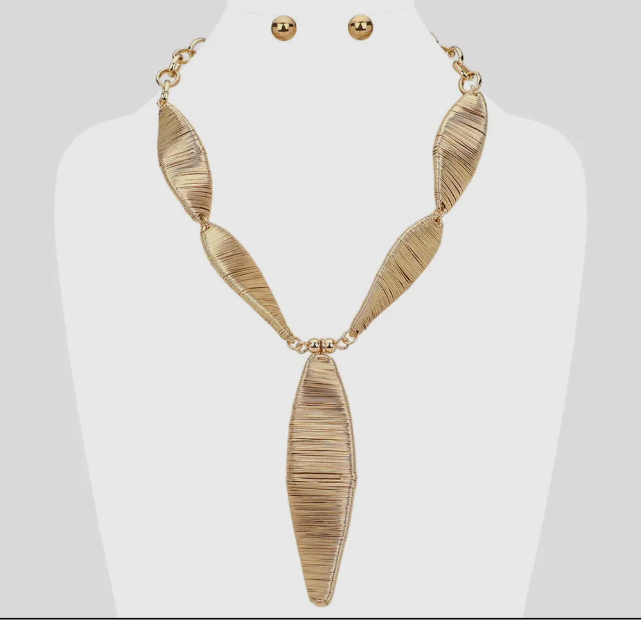Abstract Metal Wire Necklace Set
