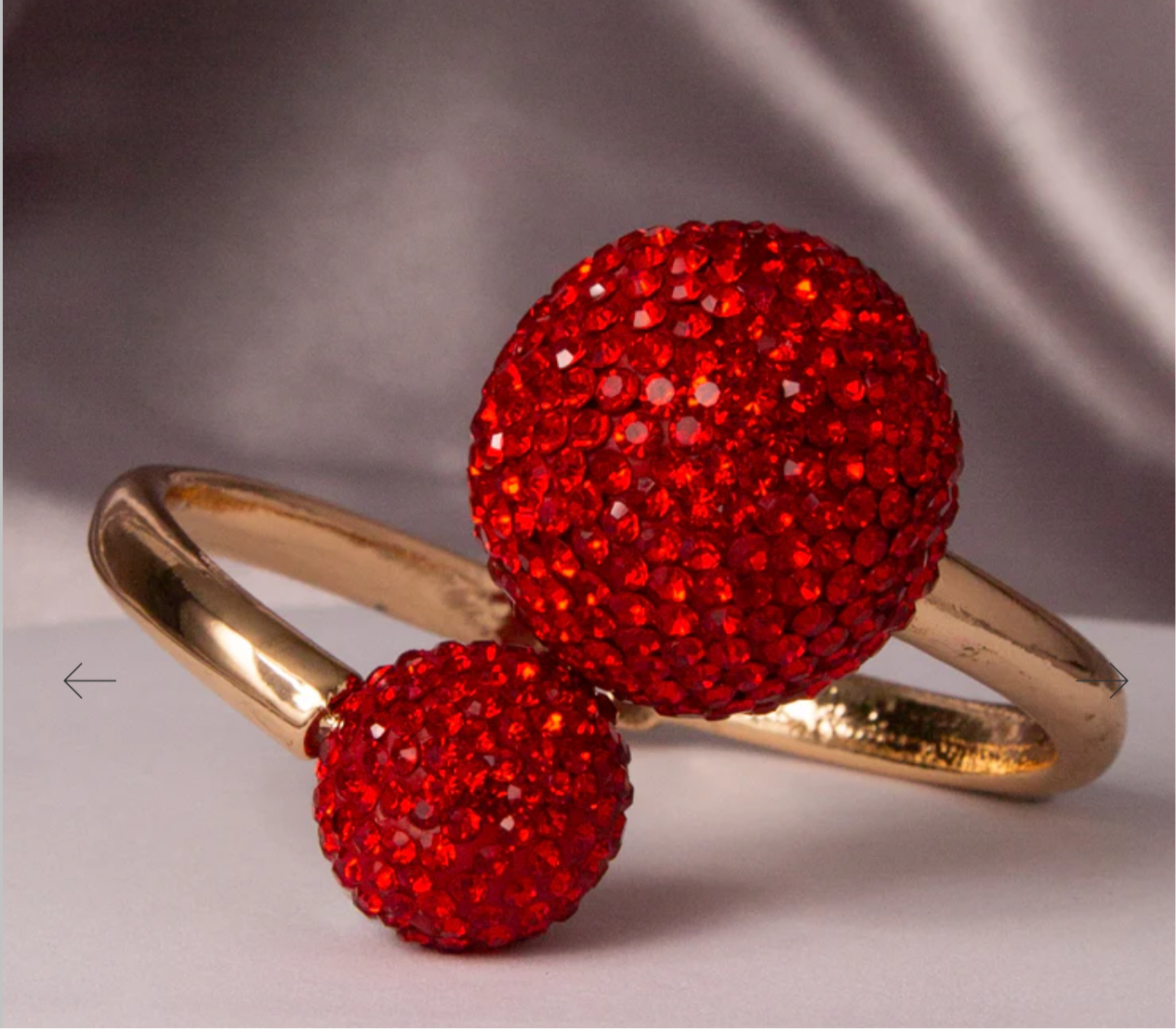 Adjustable Rhinestone Ball Open Spiral Hinge Bracelet