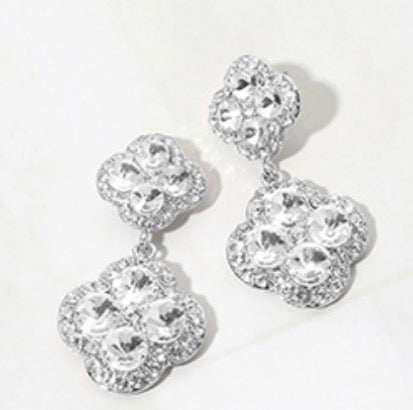 Mini Sparkle Clover Earrings