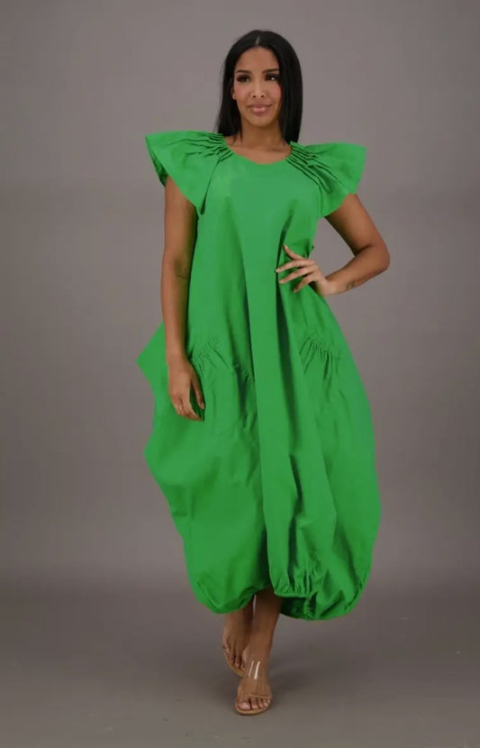 GOOD VIBES BUBBLE DRESS/One Size Dress