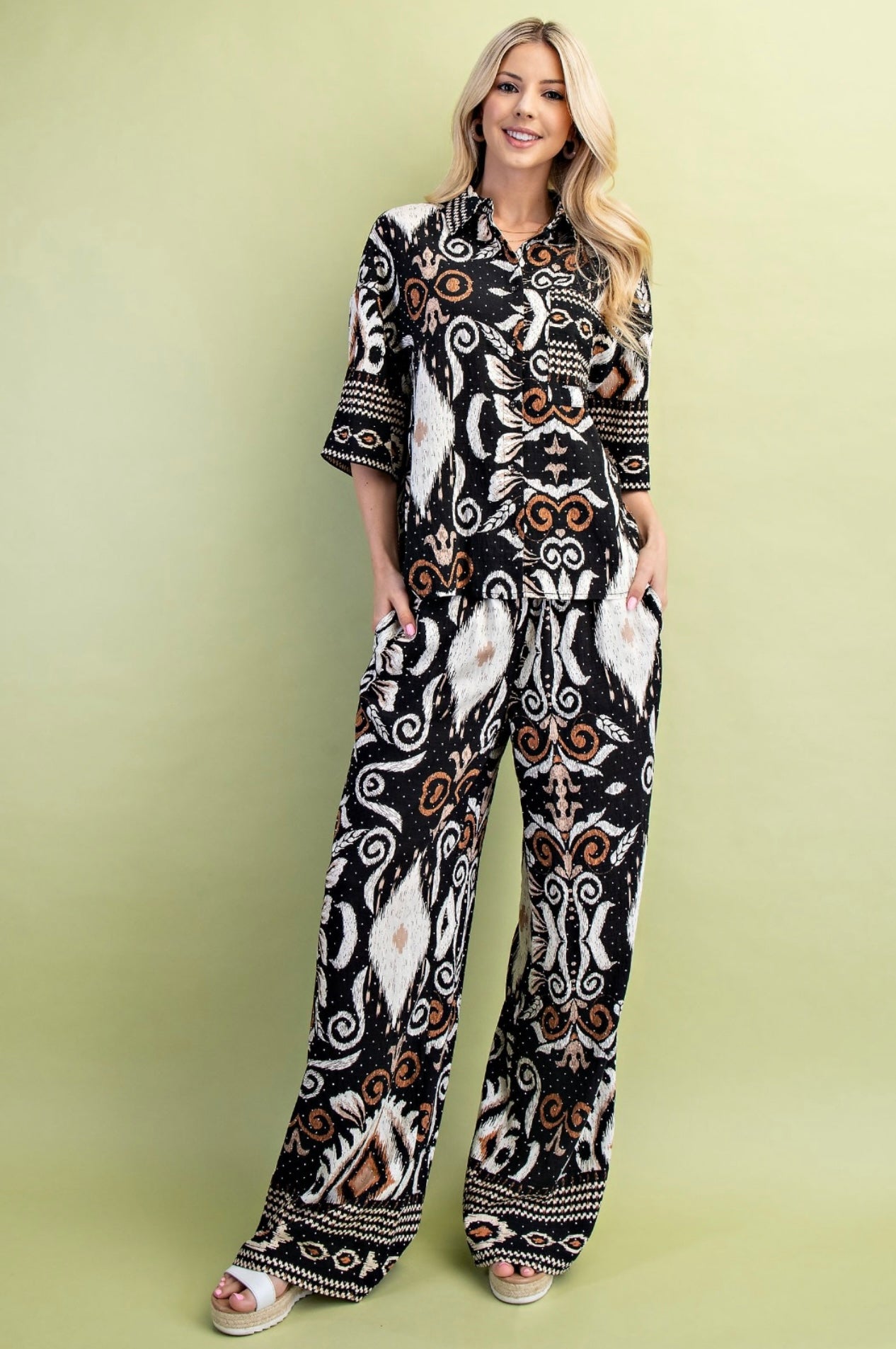Influence Luxe 2pc Pant Set_Black