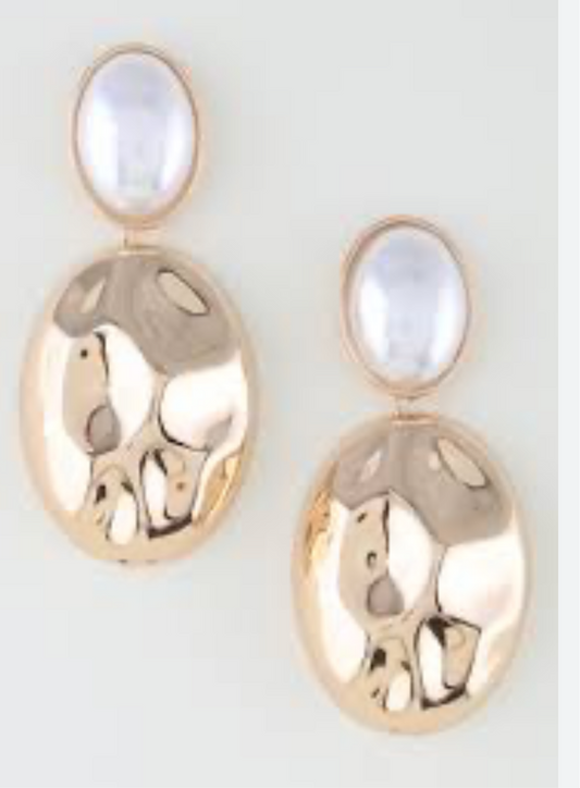 Hammered Dome Drop Earrings