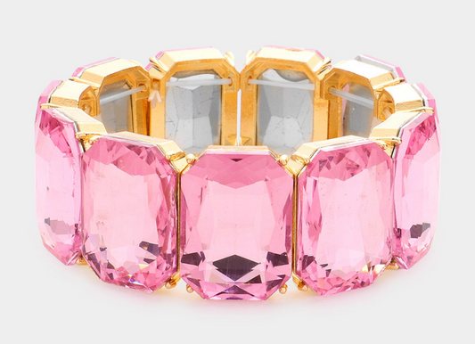 Emerald Cut Stone Stretch Bracelet