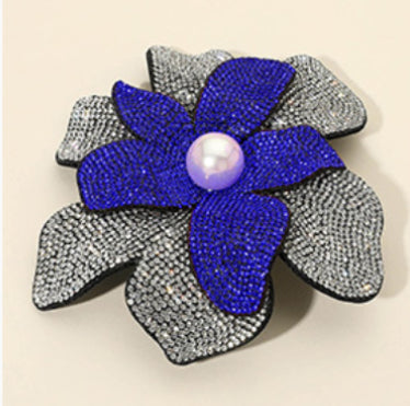 Pearl Accent Bling Studded Flower  Brooch/Hair Pin