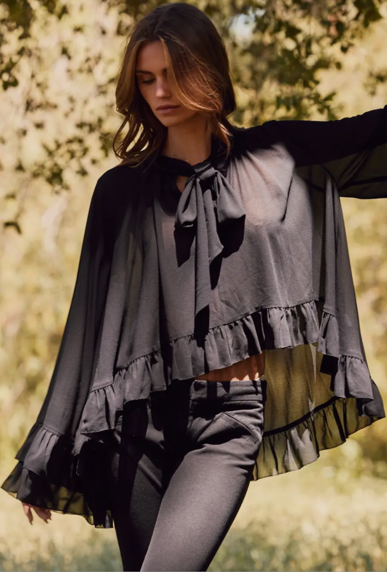 Tiff Ruffle Chiffon Layered Blouse