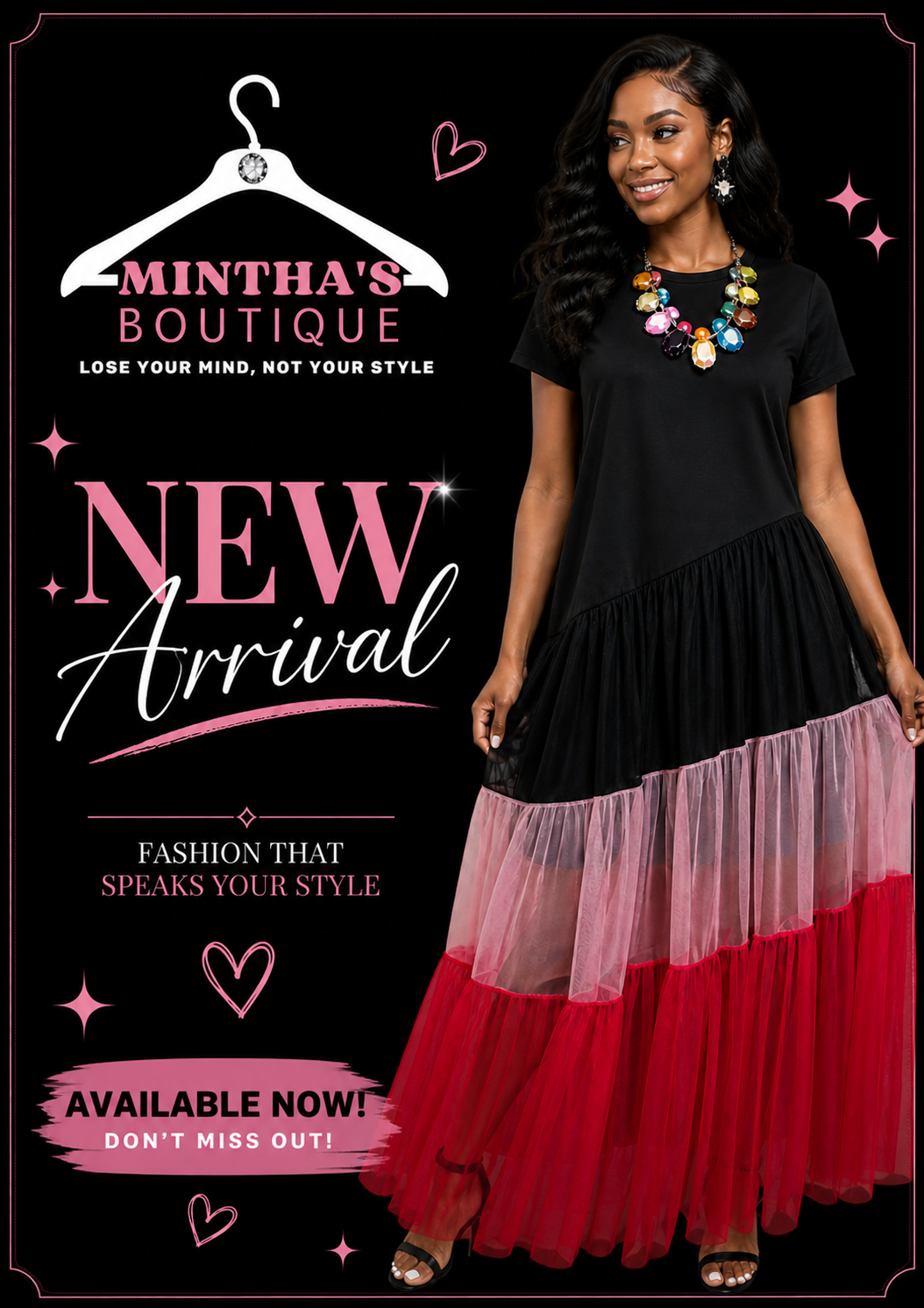 Black TeeShirt Dress Tulle Bottom
