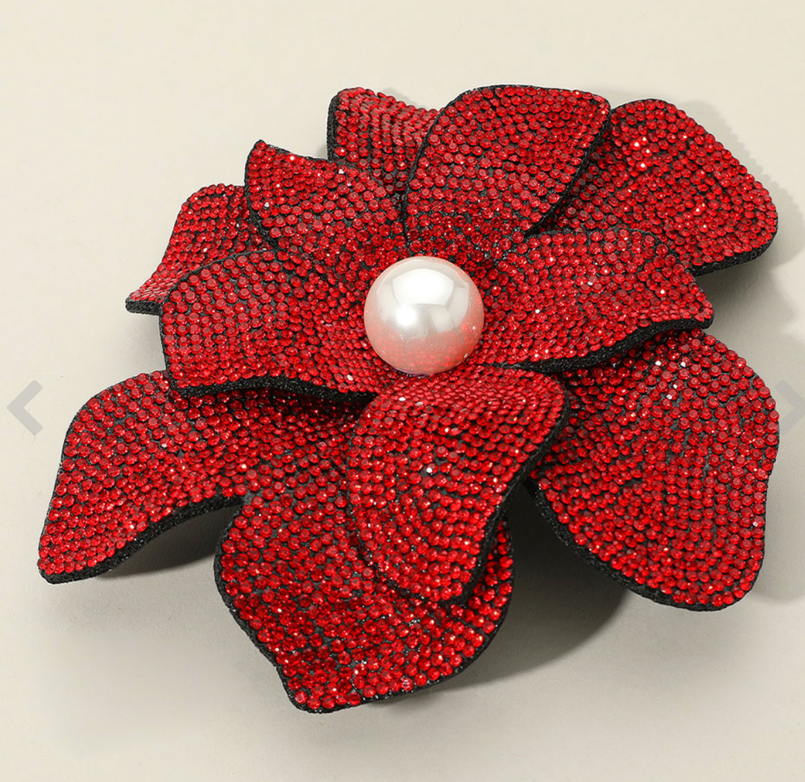 Pearl Accent Bling Studded Flower  Brooch/Hair Pin