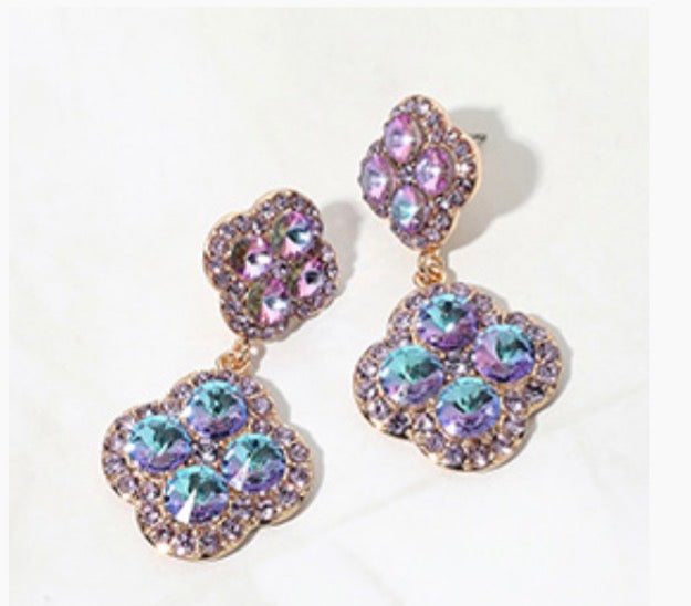Mini Sparkle Clover Earrings