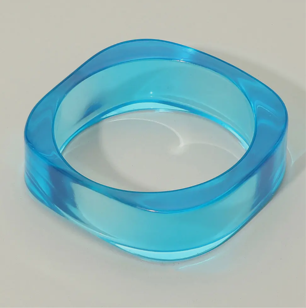 Chunky Transparent Square Bangle Bracelet