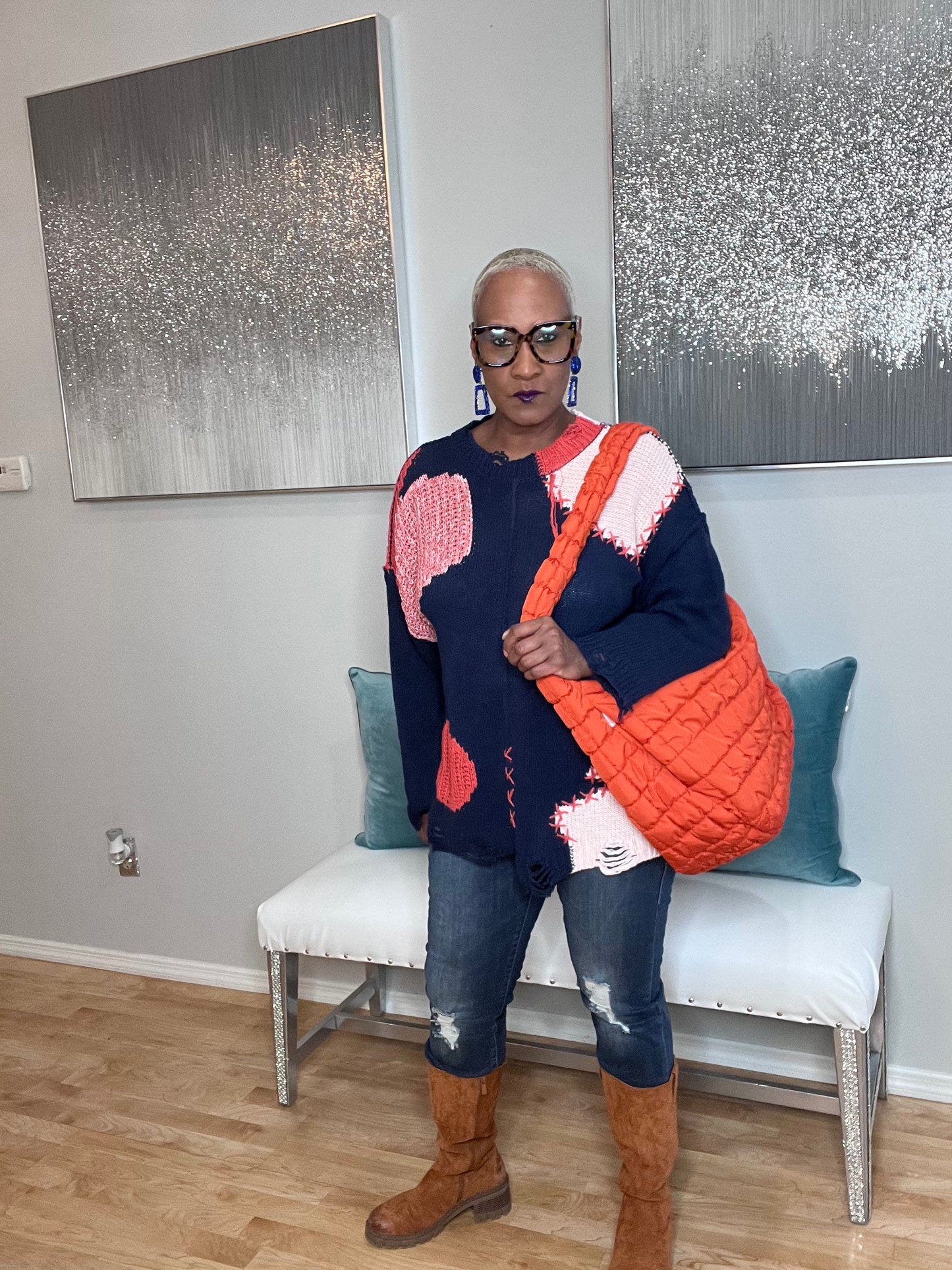 Designed in Distressed Sweater