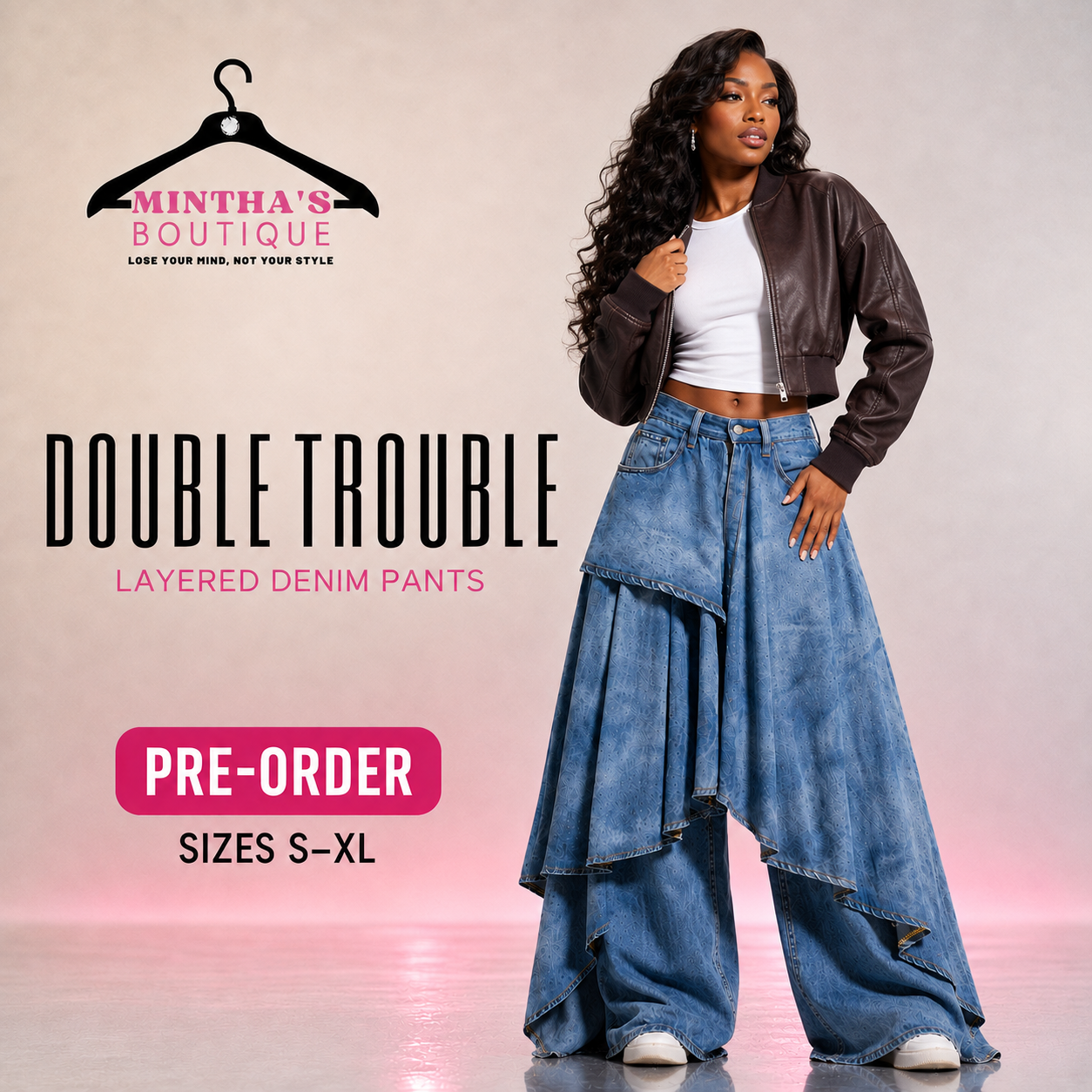 Double Trouble Layered Denim Pants