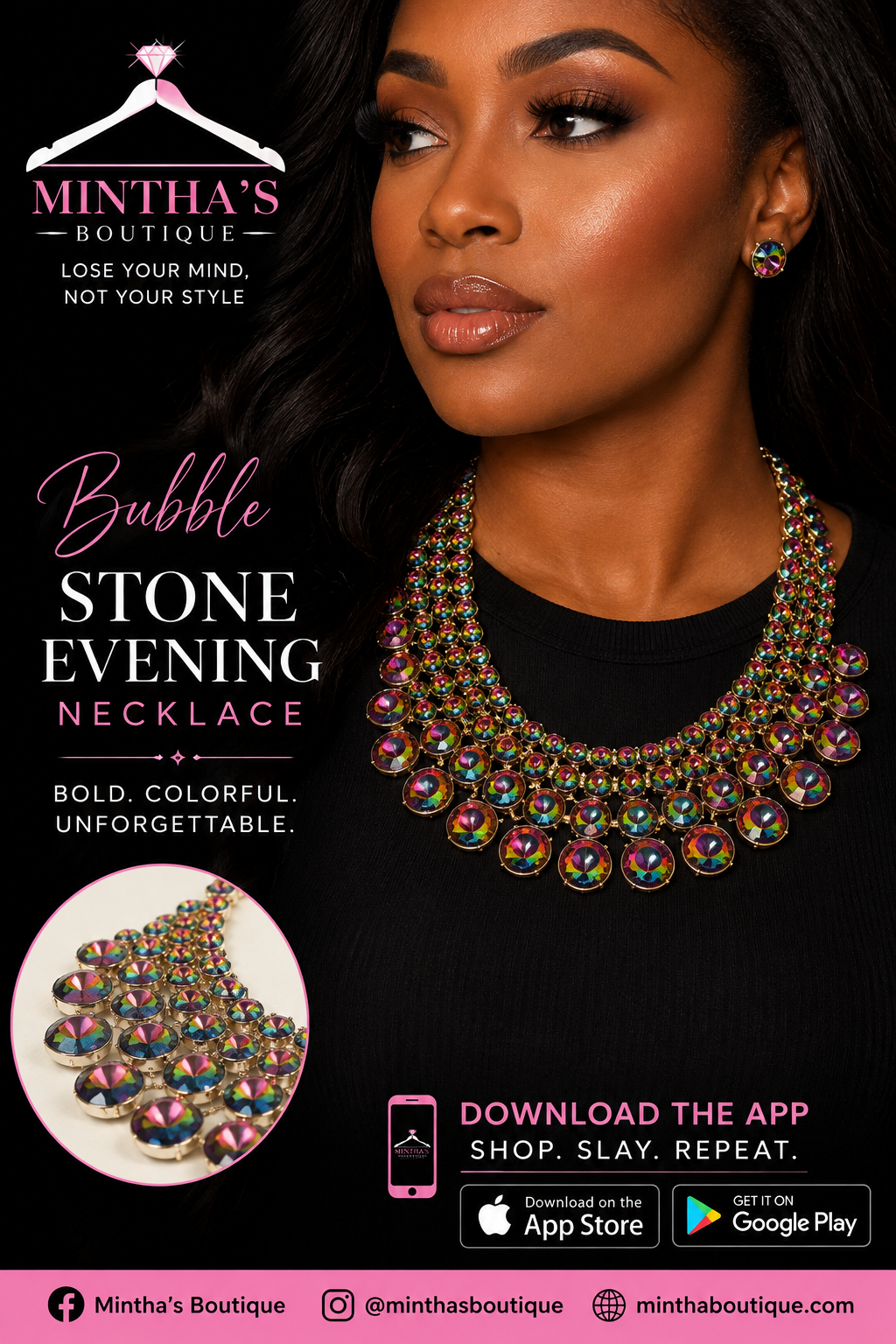 Bubble Stone  Necklace