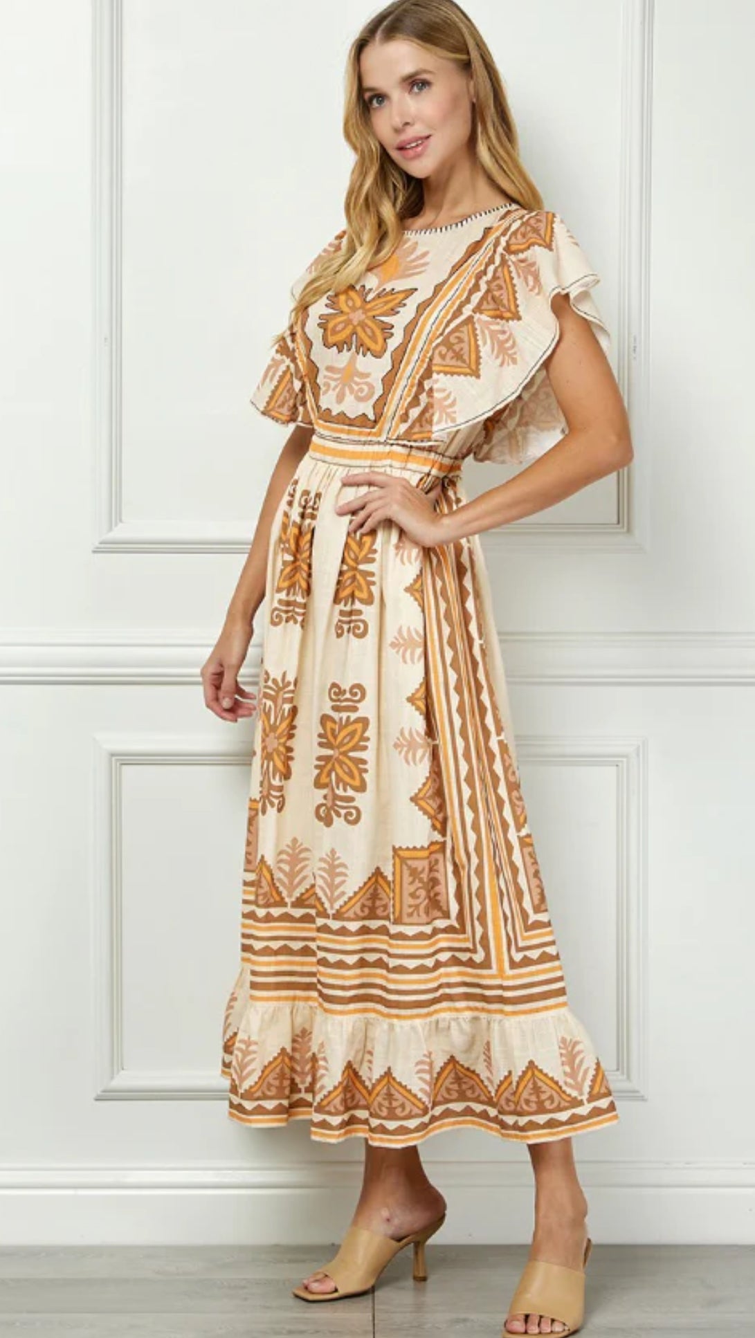 Lotus Flower Midi Dress