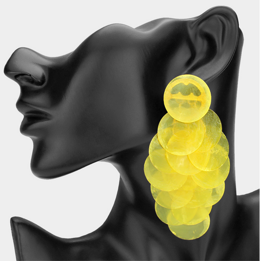 Transparent Colored Resin Chandelier Earrings