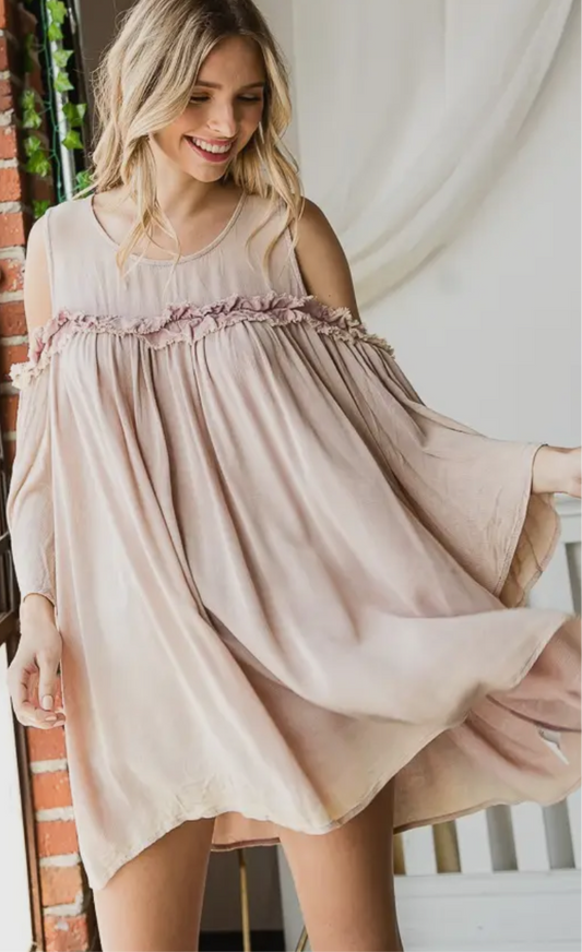 Tanga Cold Shoulder Ruffle Top