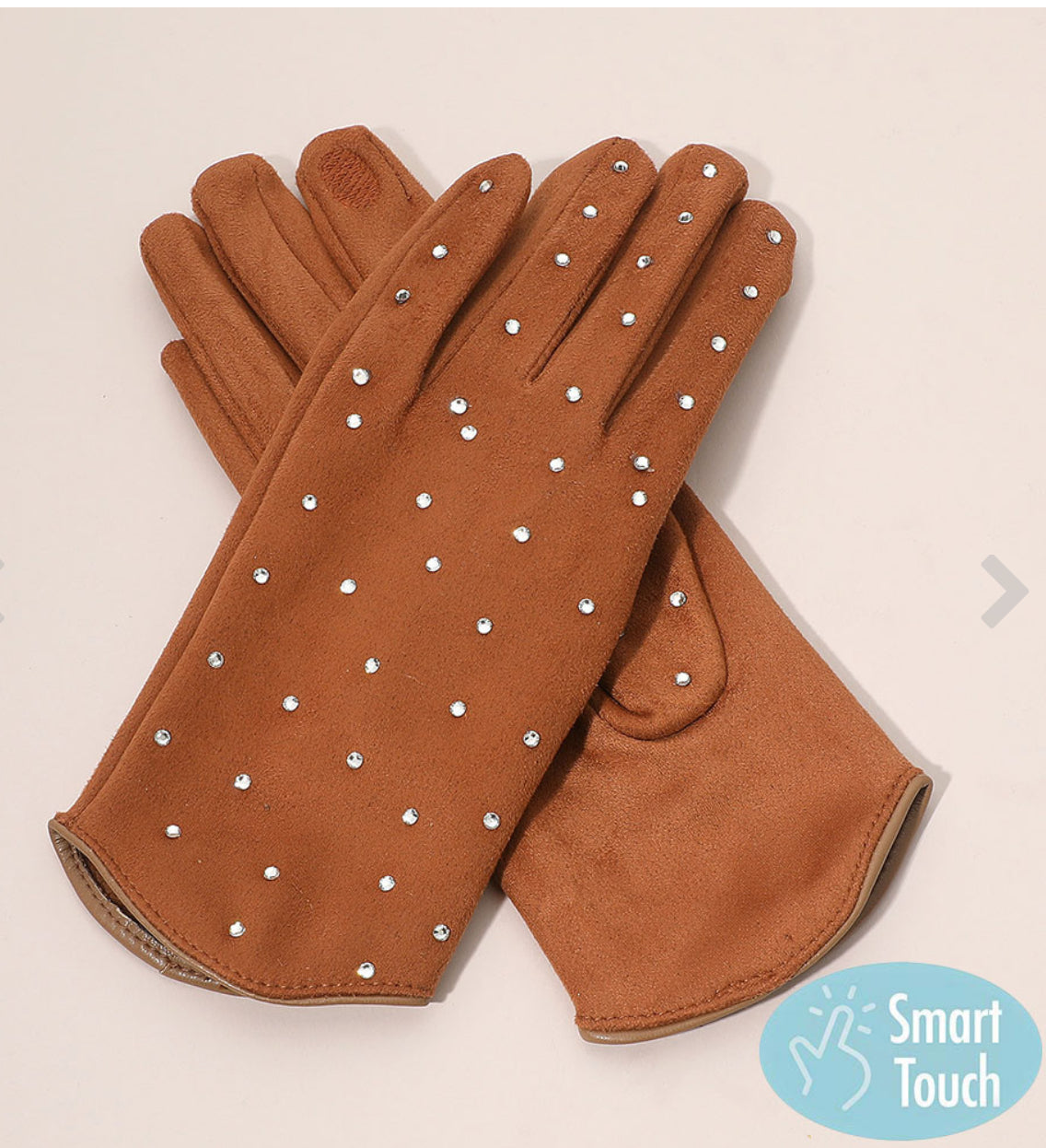 Rhinestone Embellished Smart Touch Winter Gloves