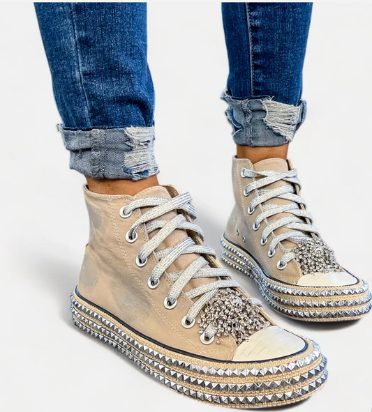 KANDI KHAKI EMBELLISHED HIGH Sneaker