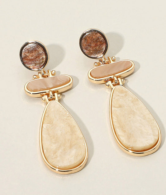 Abstract Glittered Resin Dangle Earrings