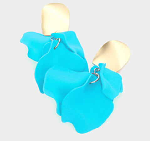 Layered Petal Cluster Drop Earrings