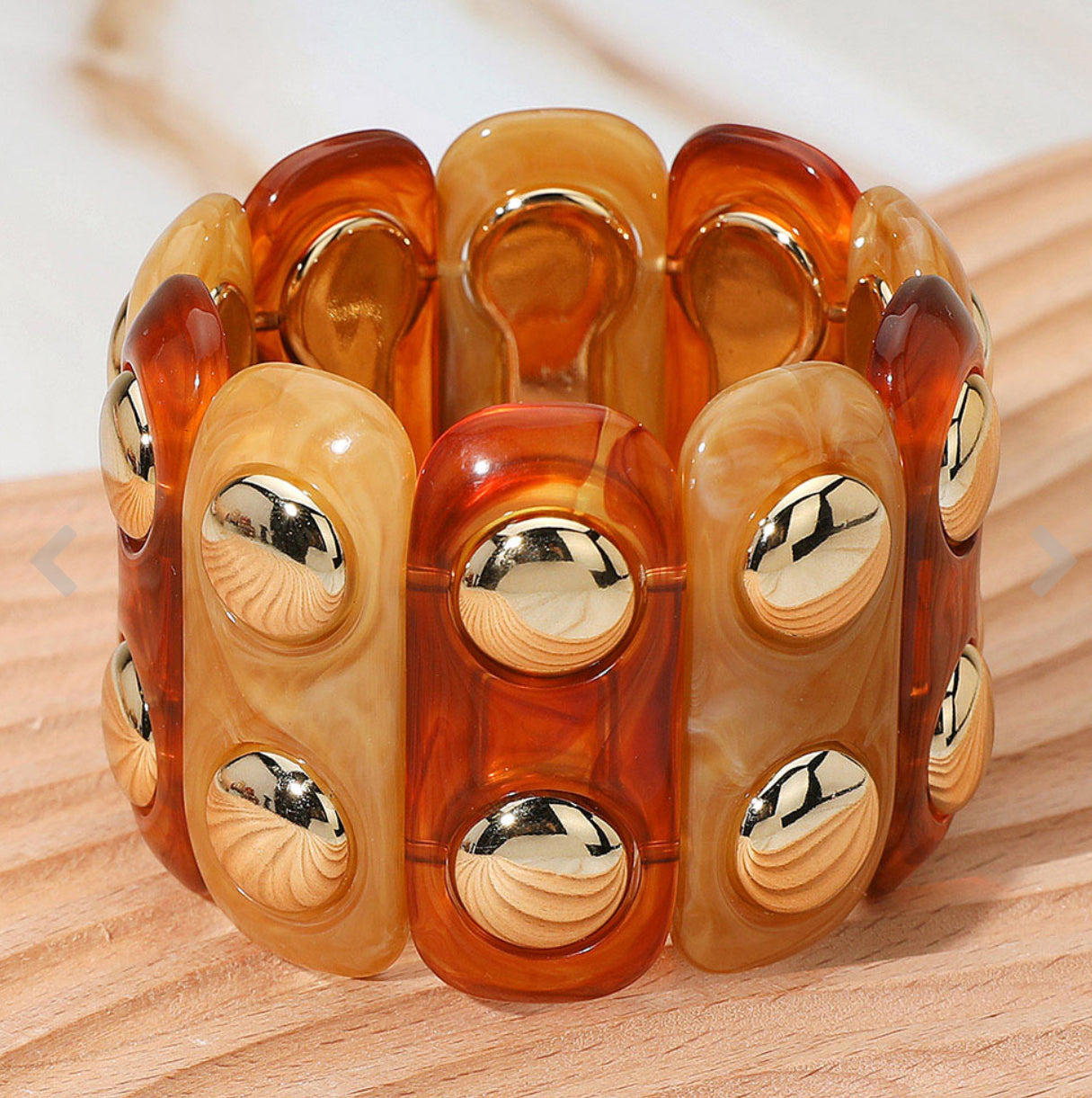 Color-Block Acrylic Stretch Cord Bracelet