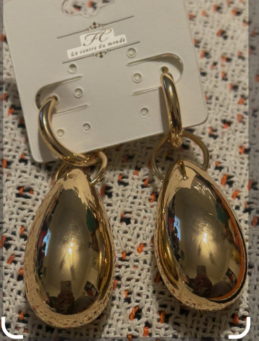 Givenchy Gold Dangle Tear Drop Earring
