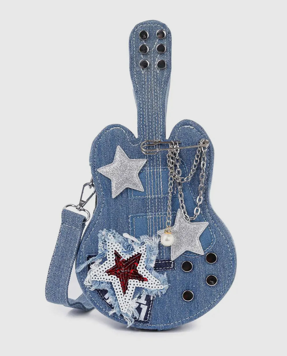 Guitar Denim Shoulder Bag