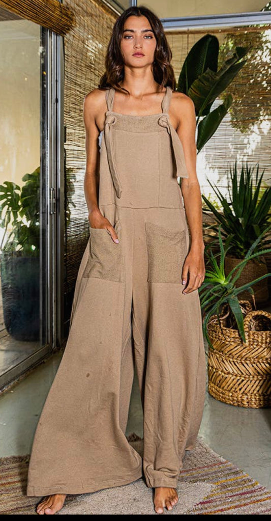 Madison Wide Jumpsuit _Taupe