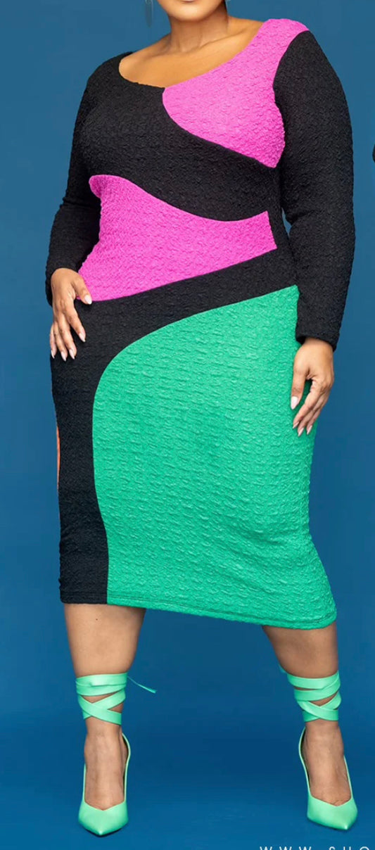 ColorBlock Dress Body Con