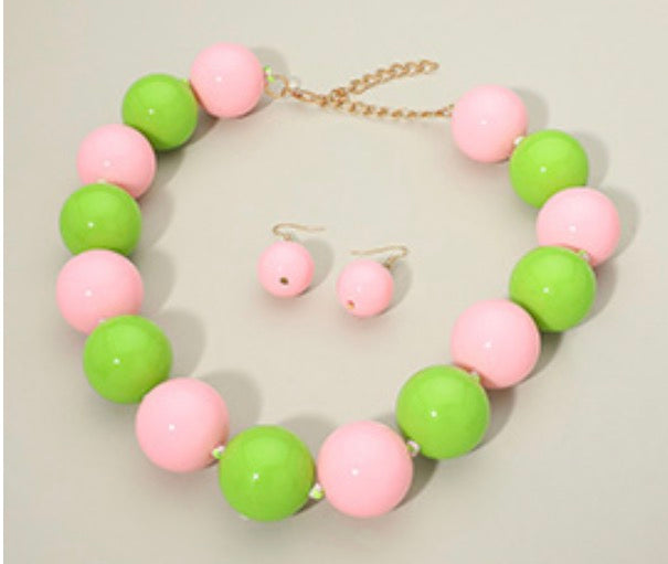 Chunky Ball Beaded Statement Necklace
