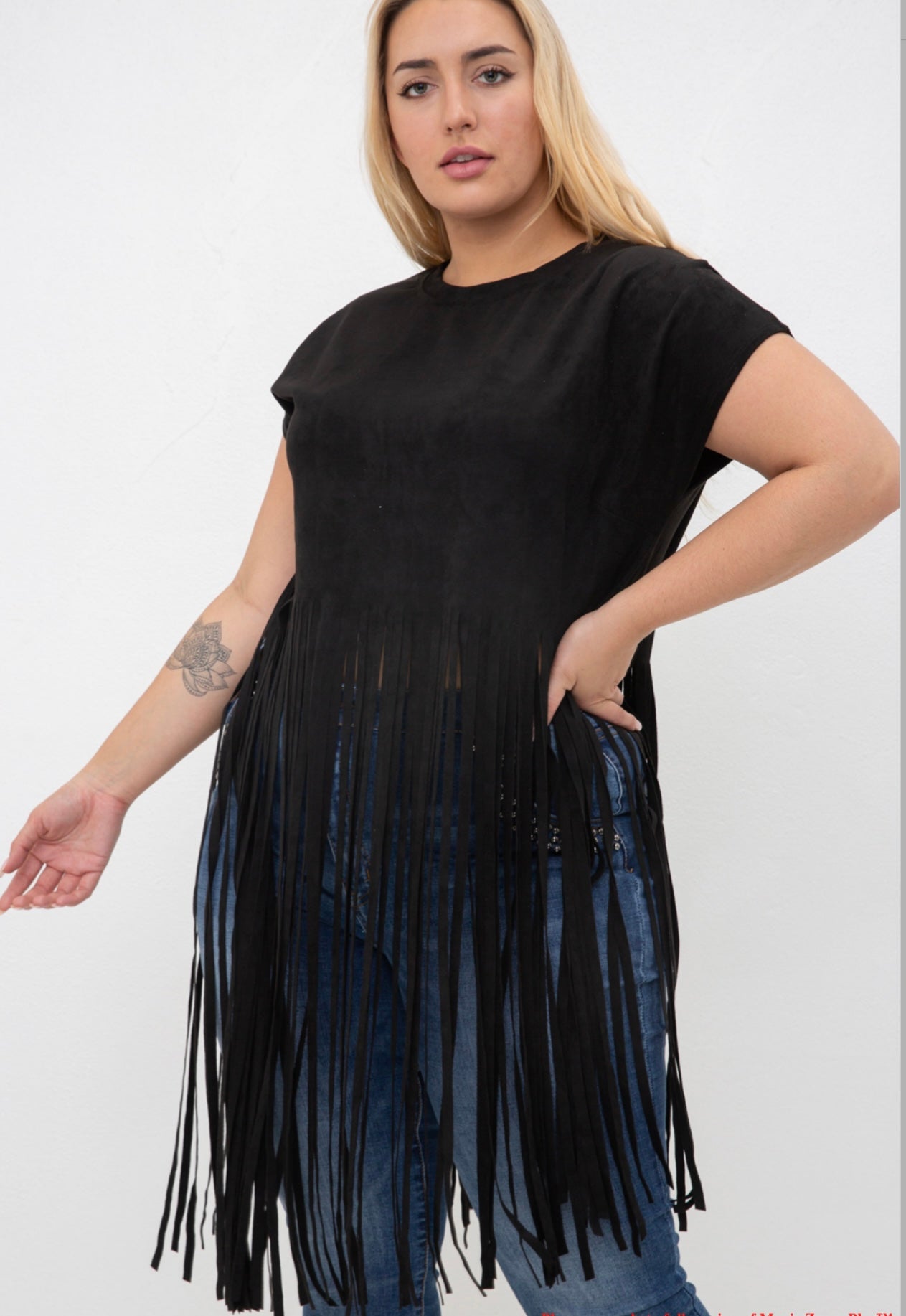 Exclusive Suede Fringe Top