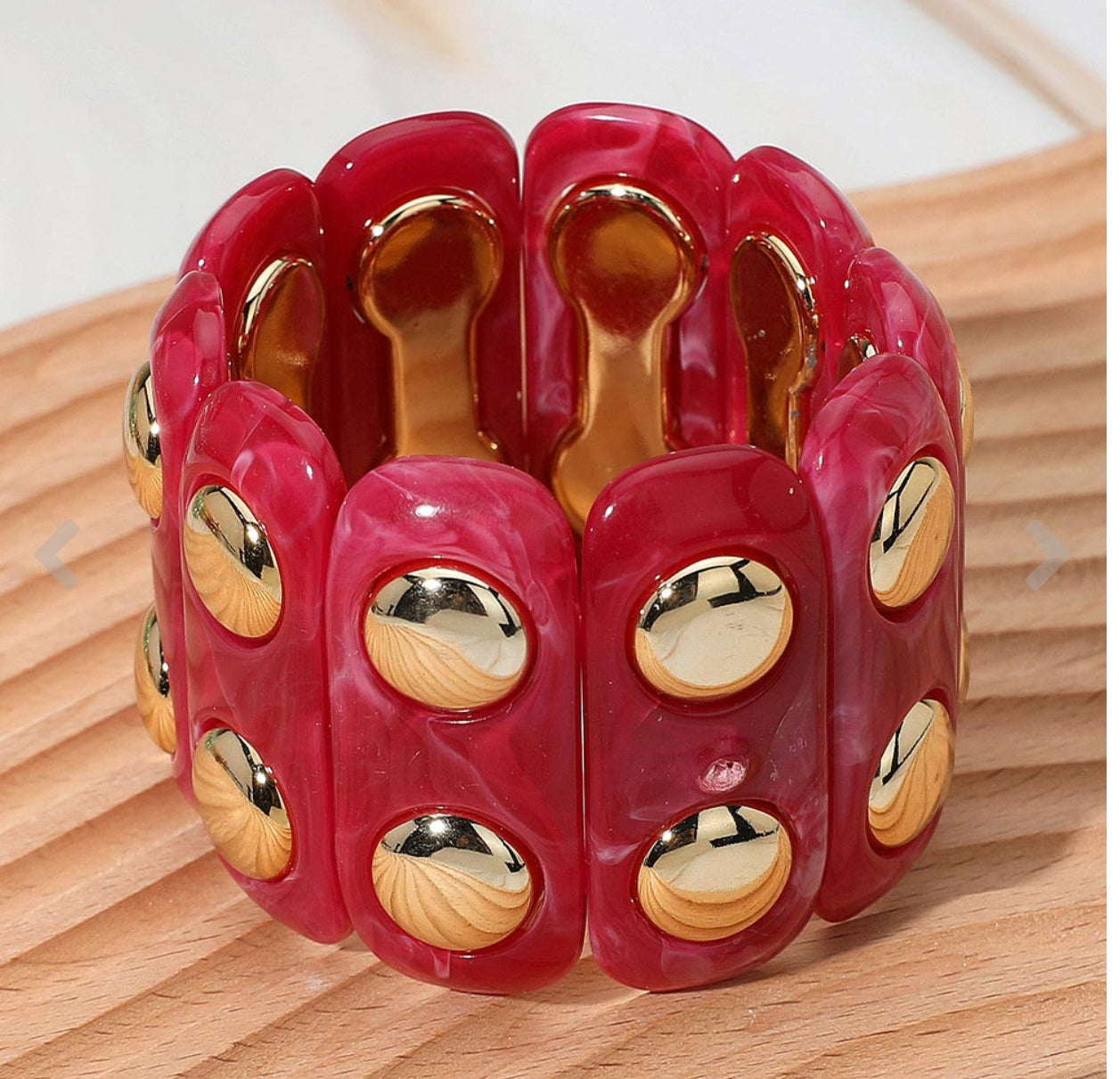 Color-Block Acrylic Stretch Cord Bracelet