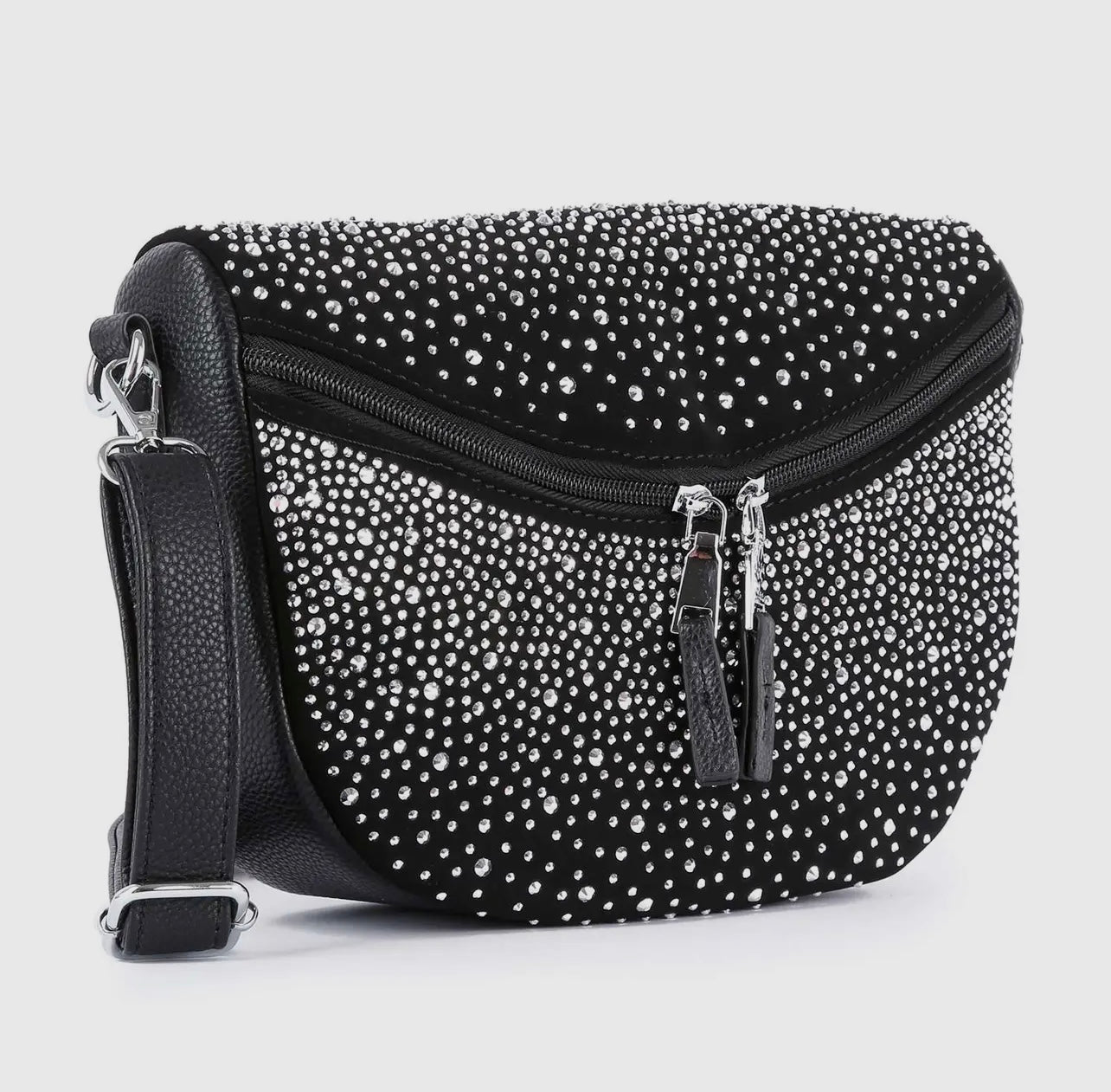 Black Divine Glamorous Rhinestone Shoulder Bag