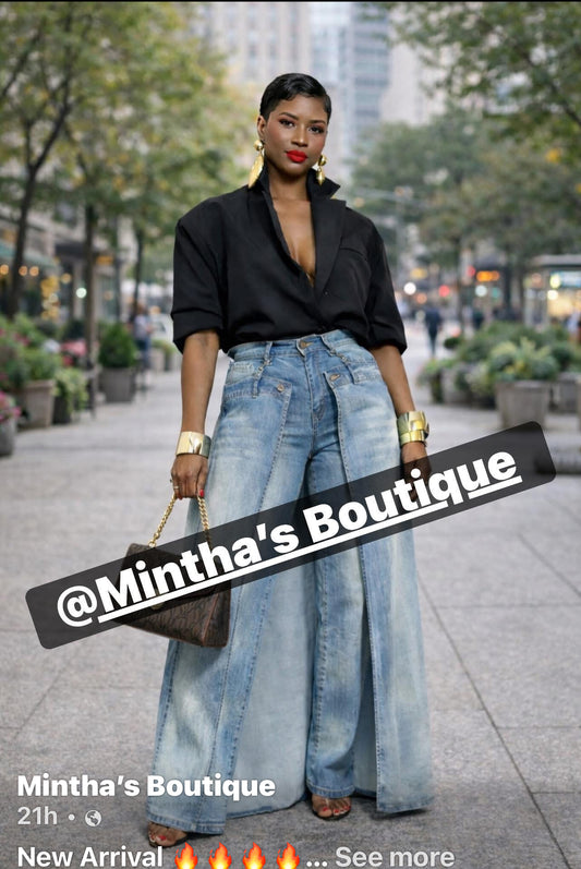 High Rise Wide Leg Cross Patch Washed Down Jeans