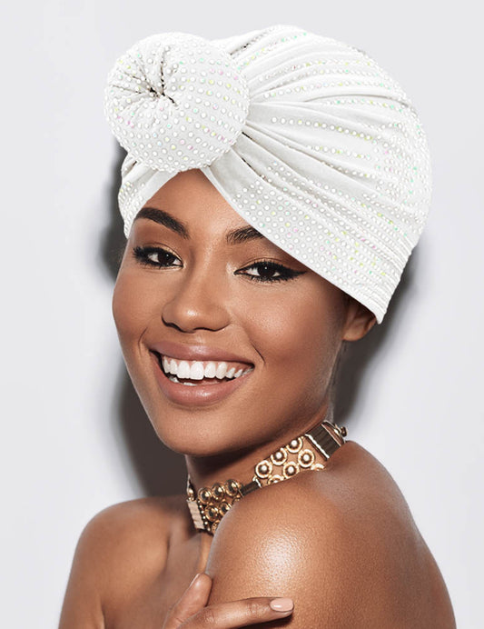 Bling Knot Studded Turban Hat