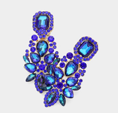 Marquise Square Stone Clip On Earrings