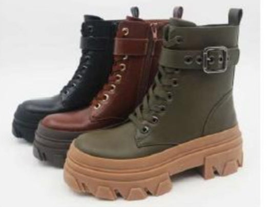 Lauren in Green Combat Boot_Olive Green Only