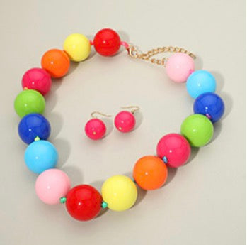 Chunky Ball Beaded Statement Necklace
