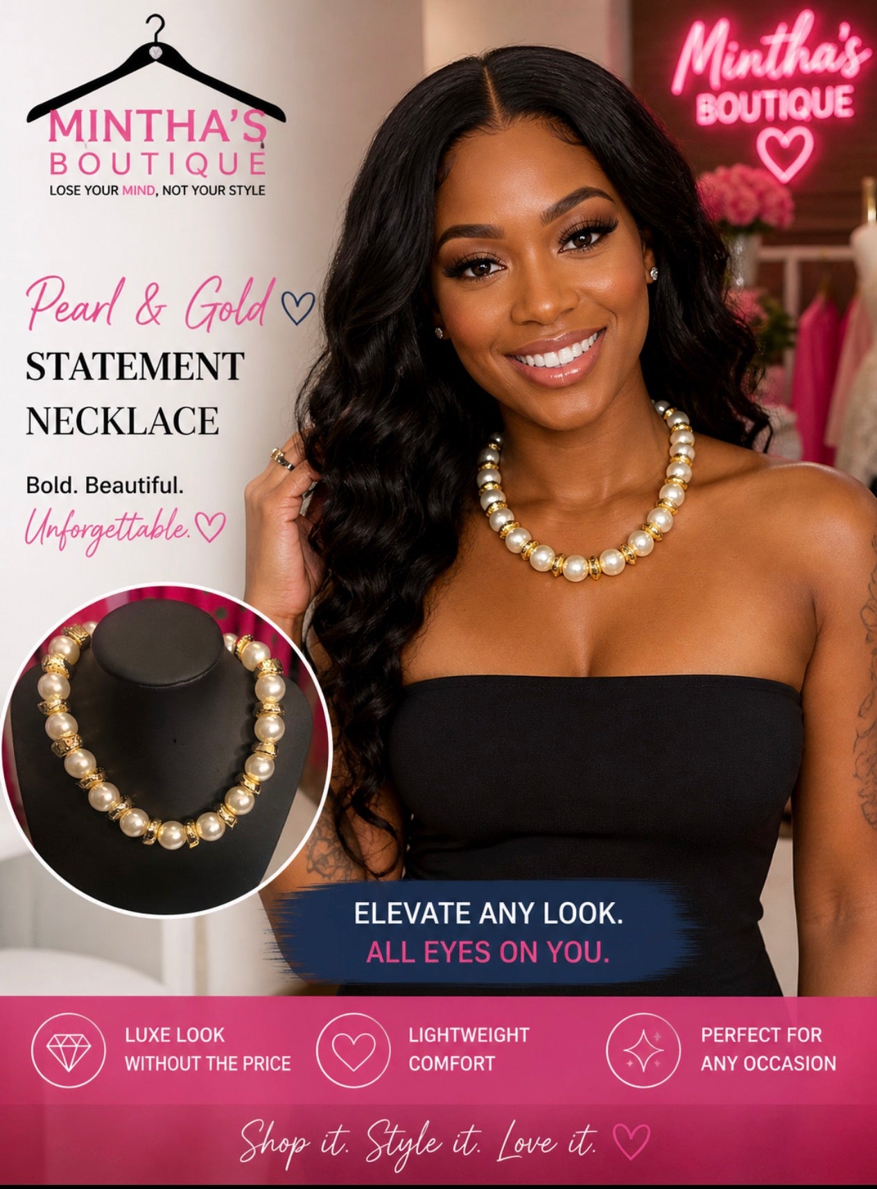 Pearl & Gold Necklace Only