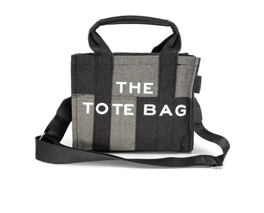 The Tote Denim Black Patch