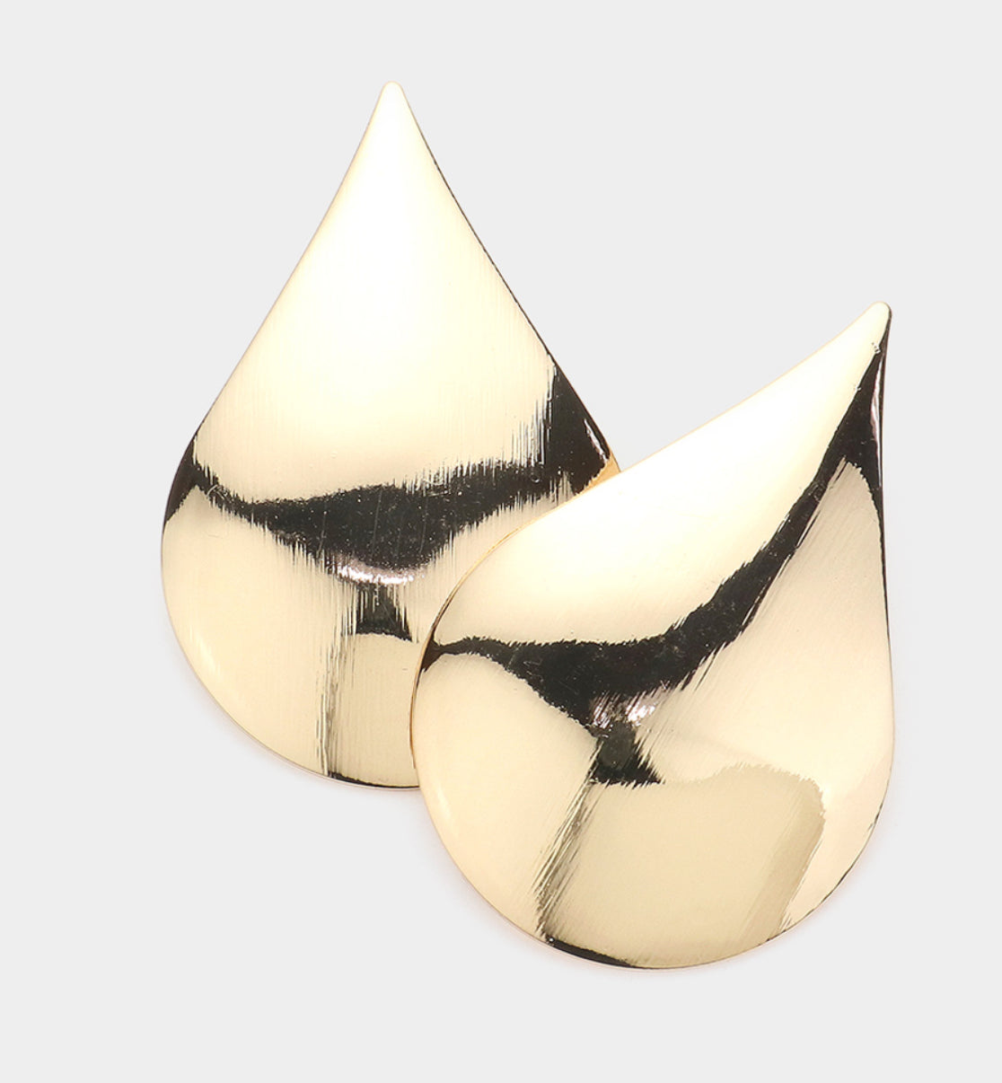 Oversized Metal Teardrop Earrings