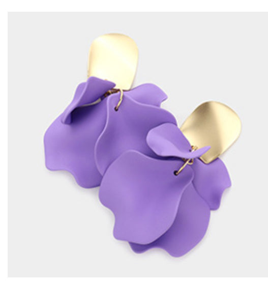Layered Petal Cluster Drop Earrings