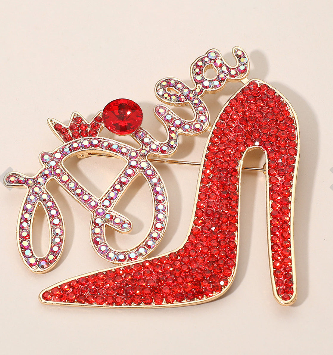 Diva Glamorous High Heel RhinestoneBrooch