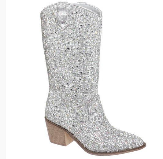 Silver Emery Rhinestone Boot