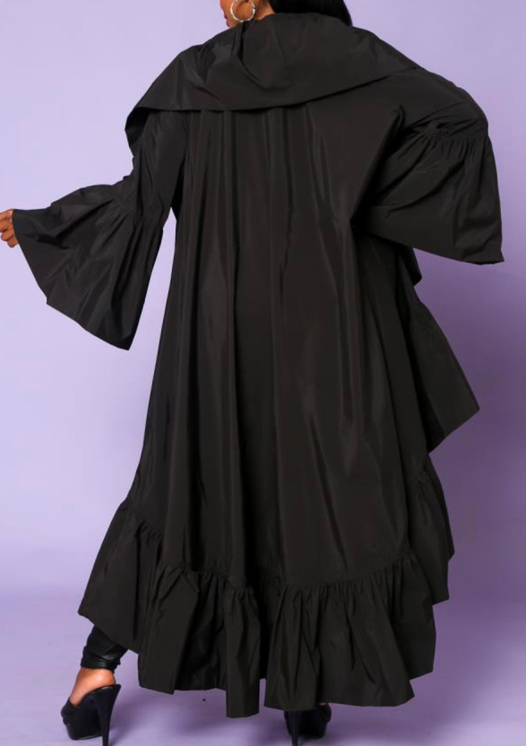 Simple Pleasure Ruffle Kimono-Black