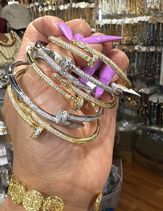 Pave Nail Bracelet in 2 Colors